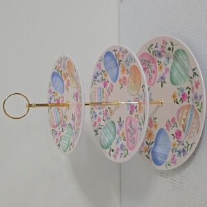 Easter Three-Tiered Plastic  Serving Tray